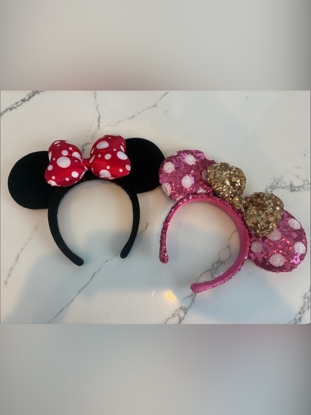 Polka Dot Minnie Ear Headbands - Black/Red & Pink/Gold